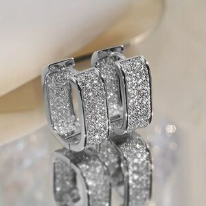 Diamond hoop earrings M936